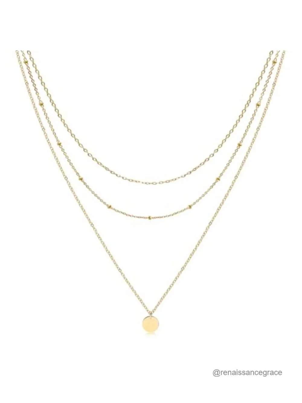 Gold Plated Layered Choker Necklace Set Dainty Multilayer Chains for Women